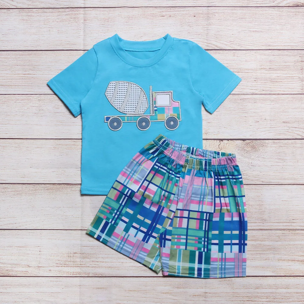 

2022 Baby Boy Clothes Set New style Newborn Children Set Car Embroidery Sleeveless T-Shirt High Quality Shorts Suit For 1-6T Boy