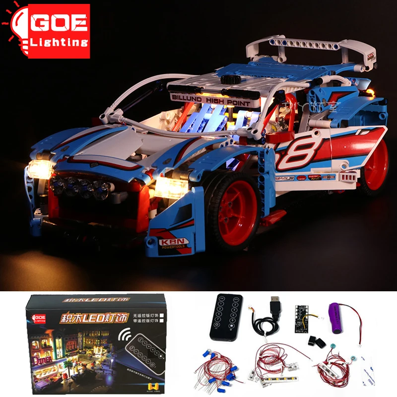 

GOELIGHTING Brand LED Light Up Kit For Lego 42077 High-Tech Rally Blue Car Speed Vehicle Blocks Lamp Set Toys(Only Light Group)