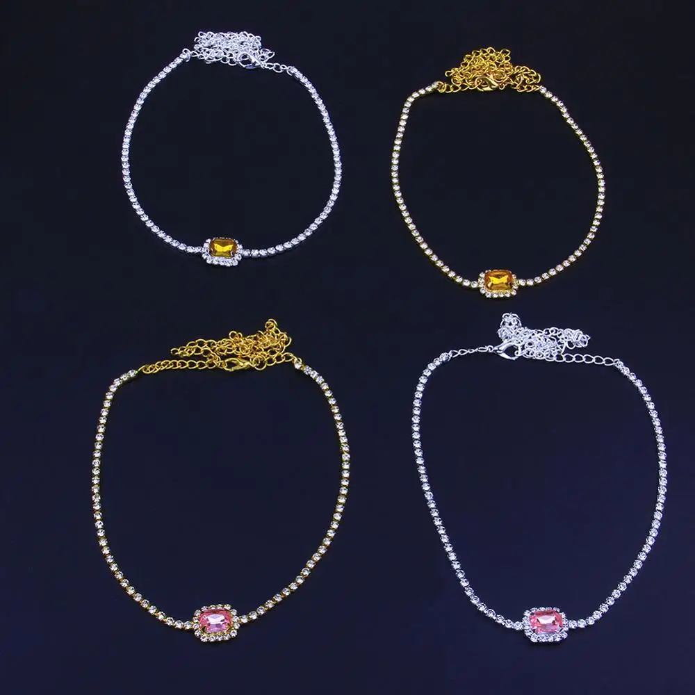 INS/модный свитер Star розовый стразы теннис ожерелье колье для женщин простой