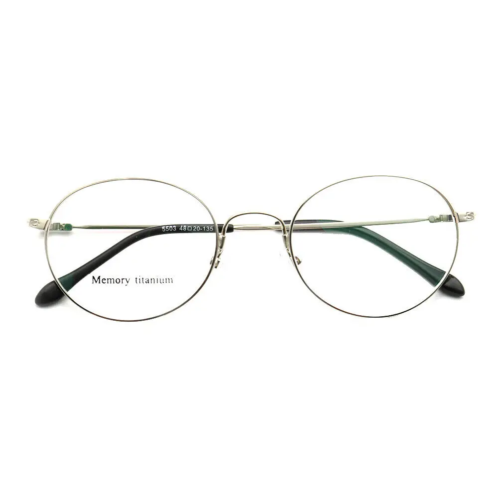 

Women Metal Round Eyeglasses for Men glasses frames Memory Metal Lightweight Fashion Black Gold Silver Prescription Eyewear