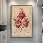 Настенная картина сердечки святой семьи, Постер и печать на холсте в скандинавском стиле, для гостиной, домашний декор