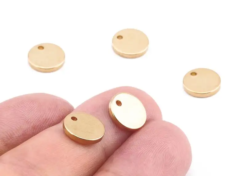 

Brass Round Charms - Brass Stamping Tag - Brass Round Stamping Tag - Jewelry Supplies - 12Pcs/Lot - 10.03x10.03x1.6mm - PP2219
