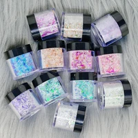 8gbottle chameleon glitter flakes powder nail art polish pigment dipping extention carving sequins dust acrylic powder tc037