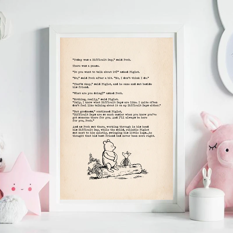 Винни-Пух цитата художественный принт Классический мультяшный постер Настенная