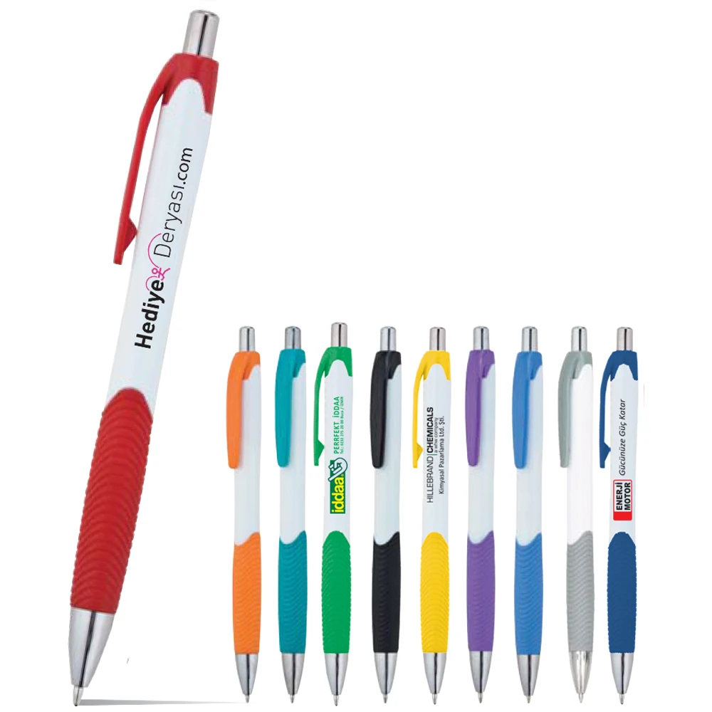 FREE SHIPPING. 100 Pcs. Promotional Plastic Pen. Logo Printing Fee Included in Prices. All Colors Are Sent Mixed.