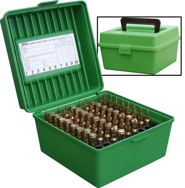 MTM Deluxe Flip-Top Ammo Box with Handle 7mm Winchester Short Magnum (WSM) to 470 R-100-MAG-10 |