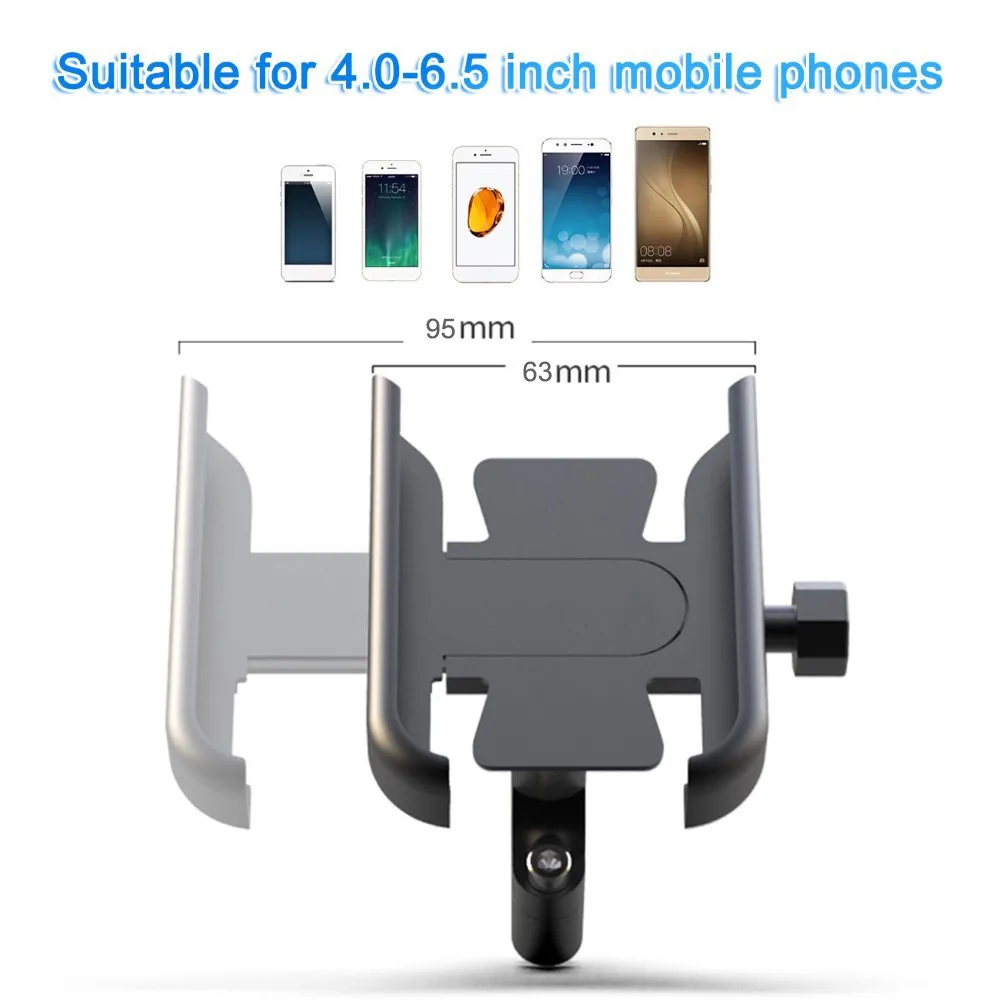 

Aluminum Alloy Motorcycle Bike Bicycle Phone Holder for 4-7 inch Smartphone GPS 20-30mm Handlebar Mount Motorbike Accessories