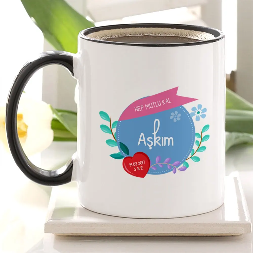 

Personalized Always Stay Happy My Love Black Mug Cup