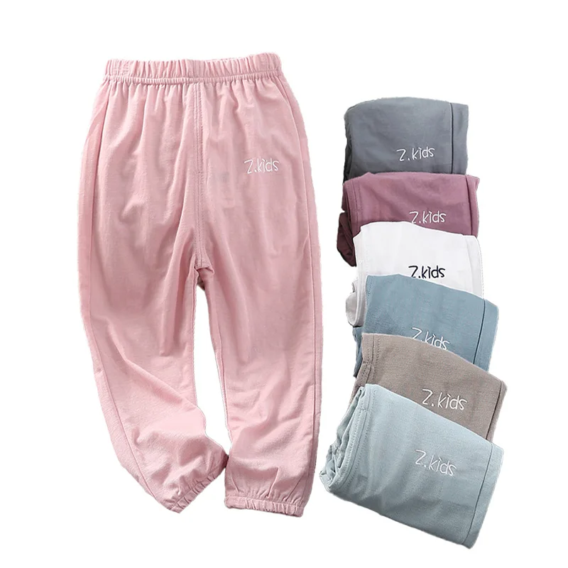 

Children Pants Summer Boys & Girls Cotton Loose Thin Breathable Sweatpants Kids 2-8 Years Fashion Solid Color Exquisite Clothes