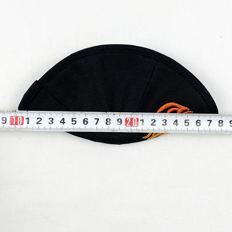 18 см хлопковая льняная кипа с вышивкой огня для мужчин шапка Yamaka Kippot черная белая