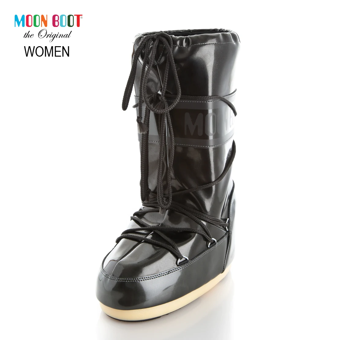 Moon Boot/черные женские зимние ботинки 14021400 001 Виниловые черные классические лыжные