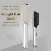 2022 new straight hair combnegative ion straight hair comblazy straight curly hairelectric splintlcd digital hair comb