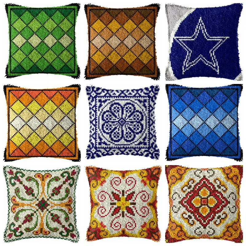 

Наборы для вышивки тканевых подушек с классическим рисунком в полоску, 3D набор крючков для вышивки