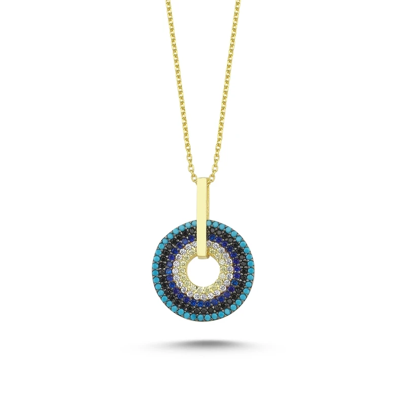 

Silver 925 Sterling Society Eye Zircon Cubic Zirconia Movable Ring Necklace