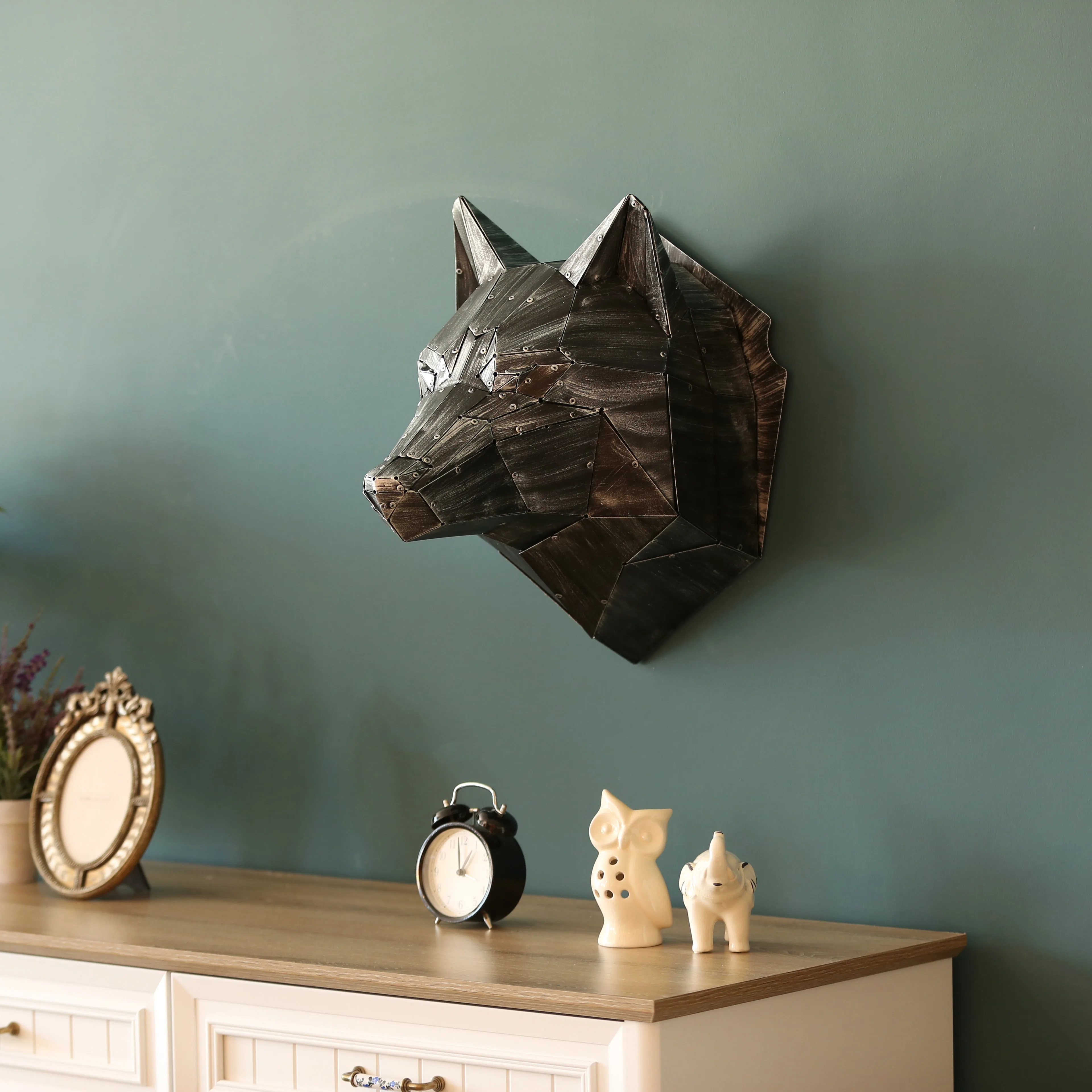 

Custom Wolf - 3 Dimension Metal Wolf Head Sculpture Wall Decor Metal Wall Decor and Art, Deer, Metal Art Decor Home Office Decor