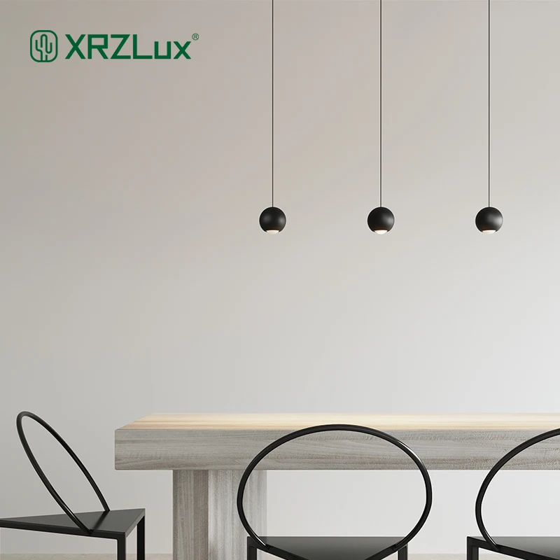 

Скандинавская Минималистичная черная люстра XRZLux, прикроватная лампа для спальни, ресторана, кофейного декора, подвесная светодиодная лампа, подвесной светильник