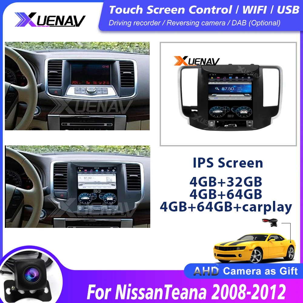 

Автомагнитола 2 Din для Nissan Teana 2008-2012, автомобильное радио, GPS-навигация, автомобильный стерео Мультимедийный Плеер, система Android, Тесла стиль