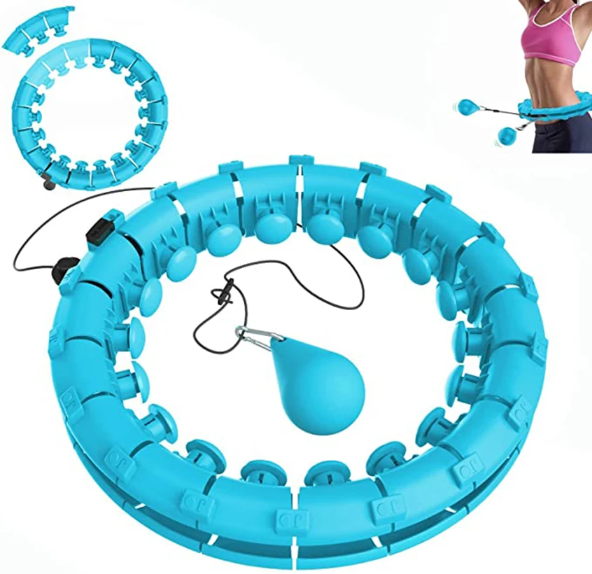 

Adjustable 2 in 1 Weighted Hoola Hoop Exercise Fit Hoops with 24 Detachable Knots for Weight Loss Abdomen Fitness Equipment