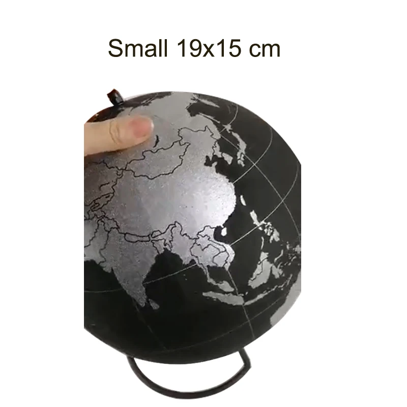 Small Silver Cork Wood Tellurion Silver Globes Marble Maps Home Office Decoration World Map Inflatable Training Geography Map