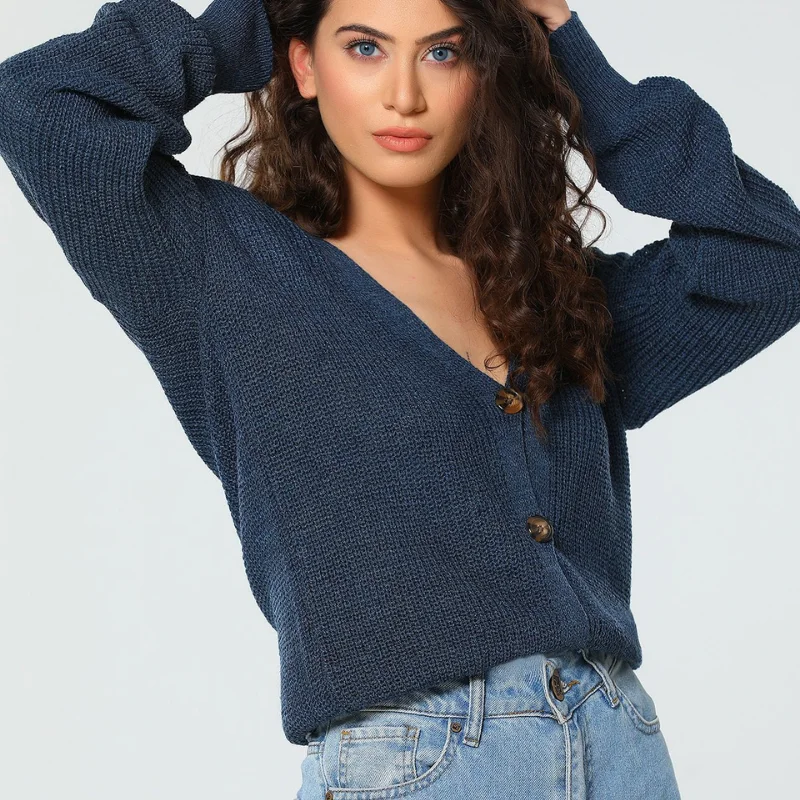 

Autumn Winter V Neck Long Sleeve Single Breasted Button Sweaters Cardigan Knitwears Solid Color Pull Casual All-Match Jumper Hot