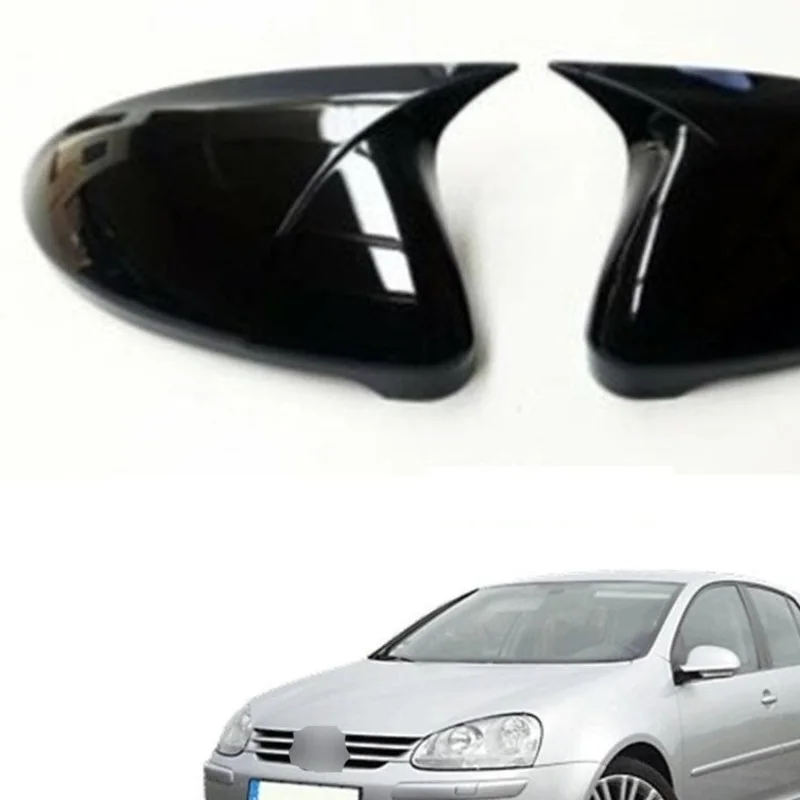 

2 Pieces High Quality Abs Plastic Bat Style Mirror Covers Caps RearView Mirror Case Cover Gloss Black For VW Golf MK5 2003-2009