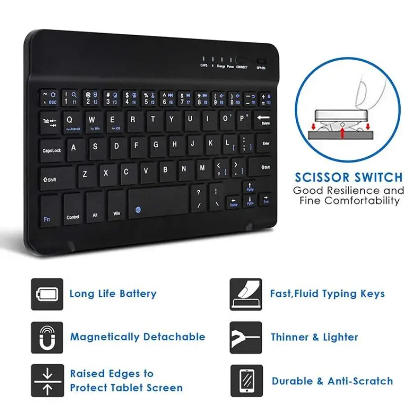 

Mini Universal Keyboard Magnetic Leather Case Set 7.9" Wireless Bluetooth Keyboard For Tablet PU Leather Case Stand Cover