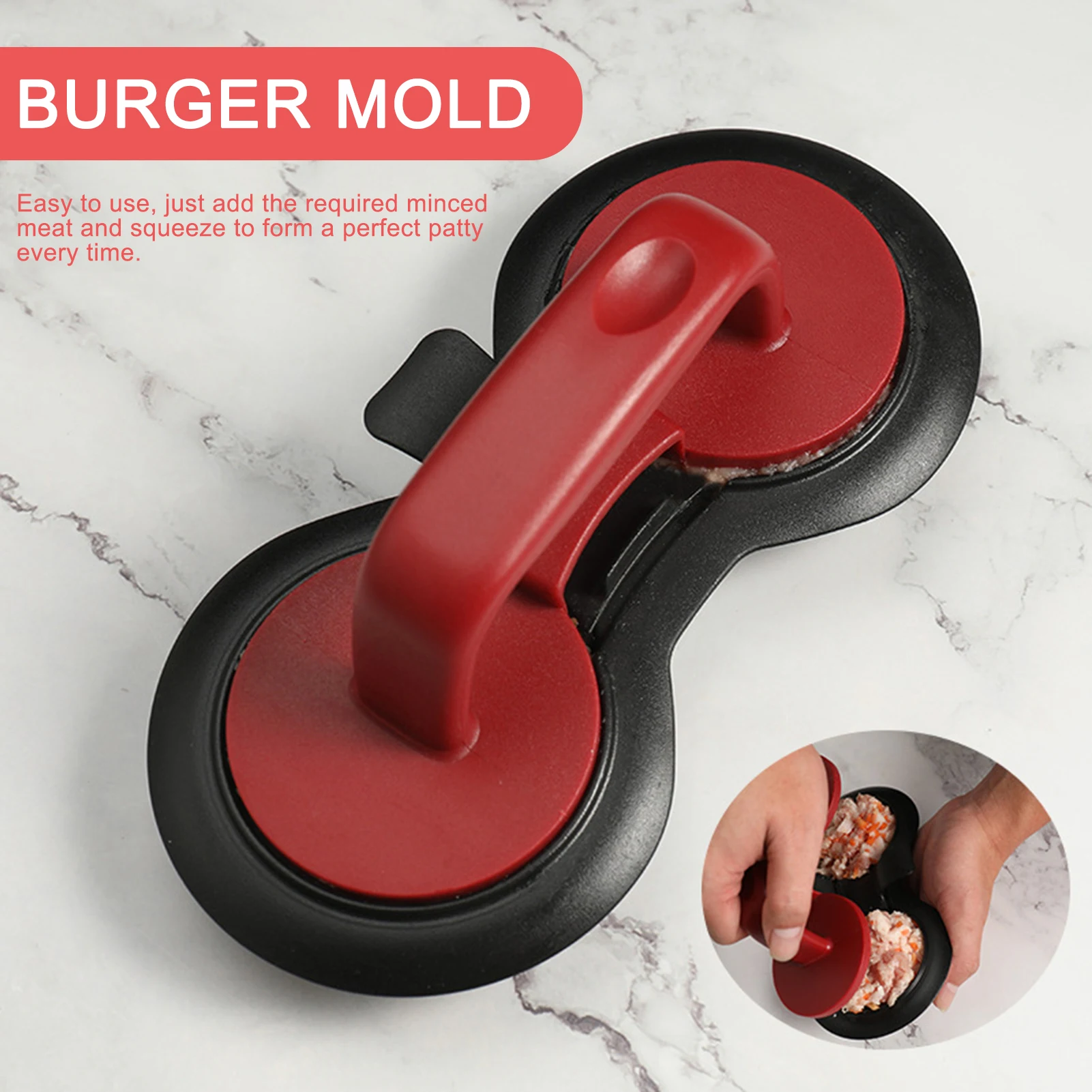 

Hamburger Mold Double Hamburger Press Meat Beef Pie Mold Barbecue Plate Non Stick Meatloaf Mould Burger Press