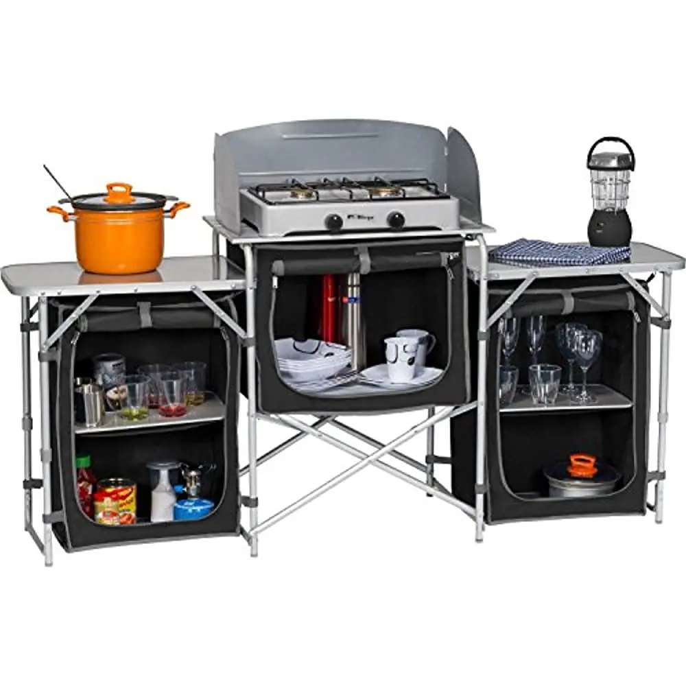 Стол кухонный туристический с ветрозащитным экраном. |