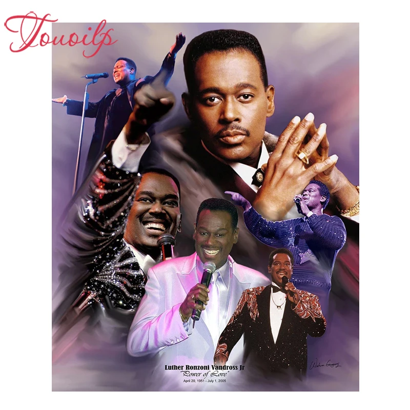 

TOUOILP 5D spuare и круглый бриллиант вышивка мозаика Алмазный Вышивка крестиком рукоделие Стразы Лютер Vandross алмазов картина