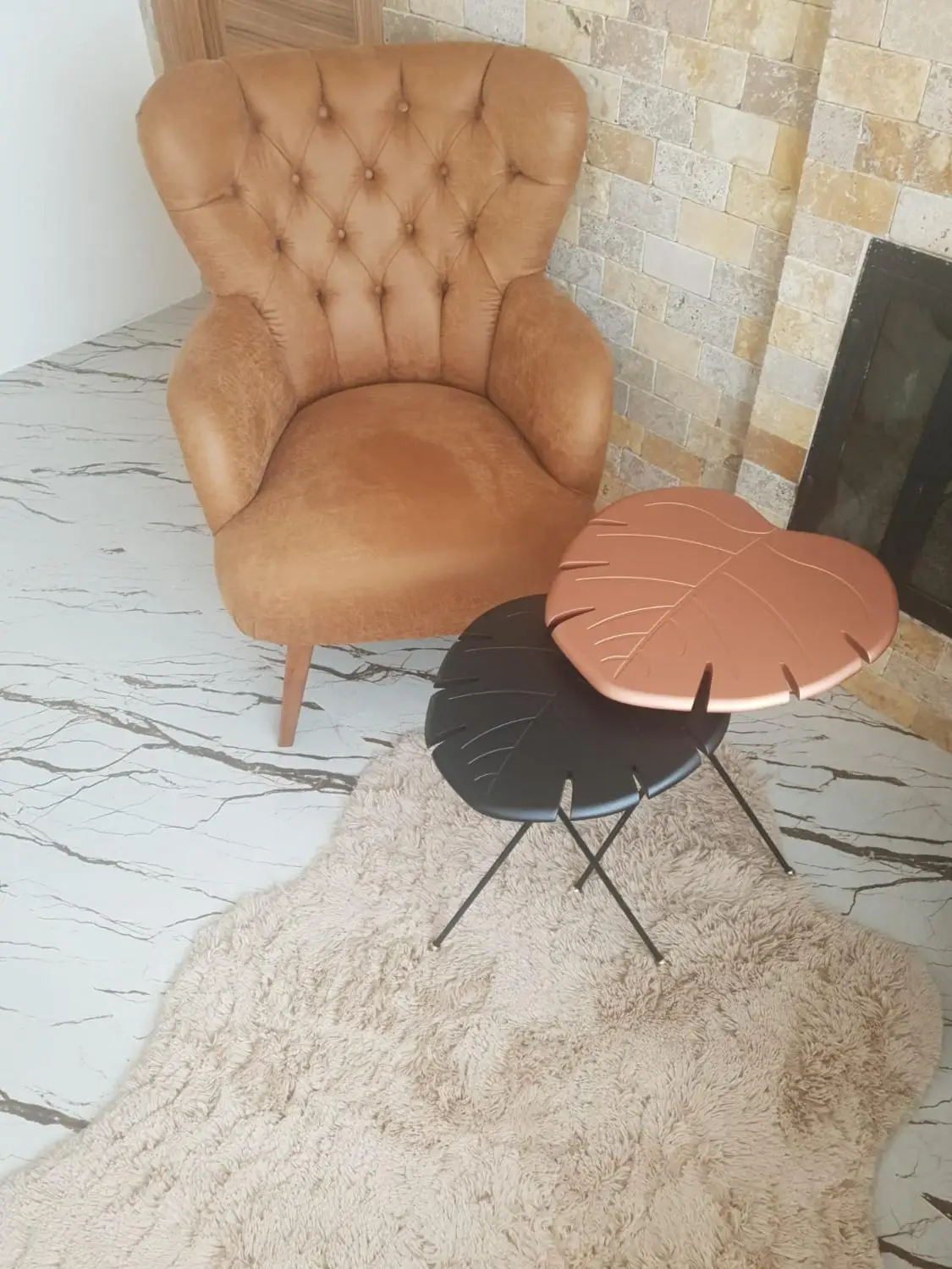 Мебель для домашнего столика кофейный столик в форме листьев гостиной маленький