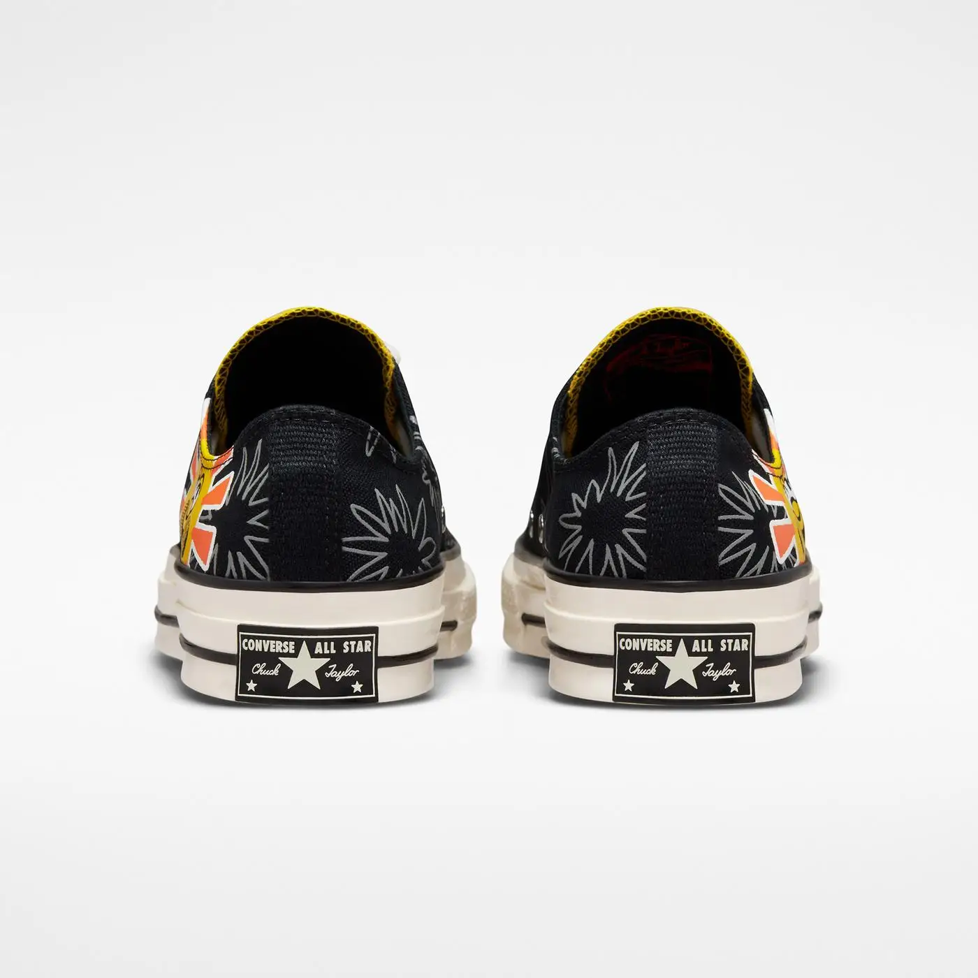 Оригинальные черные кроссовки Converse Chuck 70 с цветочным принтом в стиле унисекс 172825C