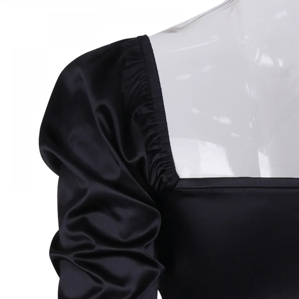 

Women Vintage Dress 2020 Spring Autumn Fashion Long Sleeve Low Collar Tight Waist Stretch Street Party Club Sexy Bodycon Dress