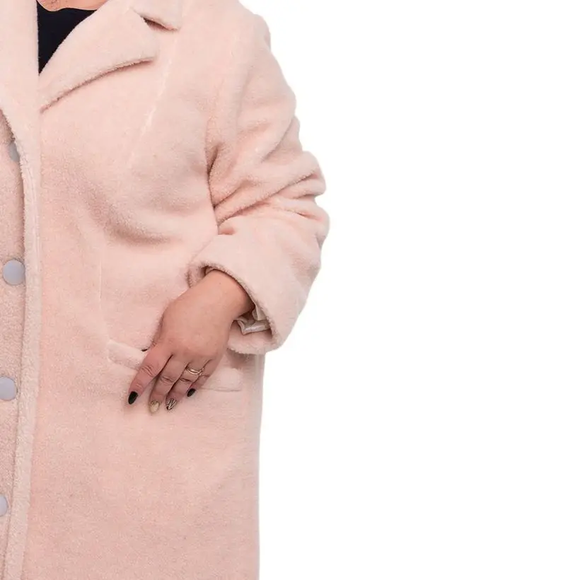 Пальто женское КЛАССИКА XXL+ ЦВЕТ ПУДРА пальто из натуральной овечьей шерсти |