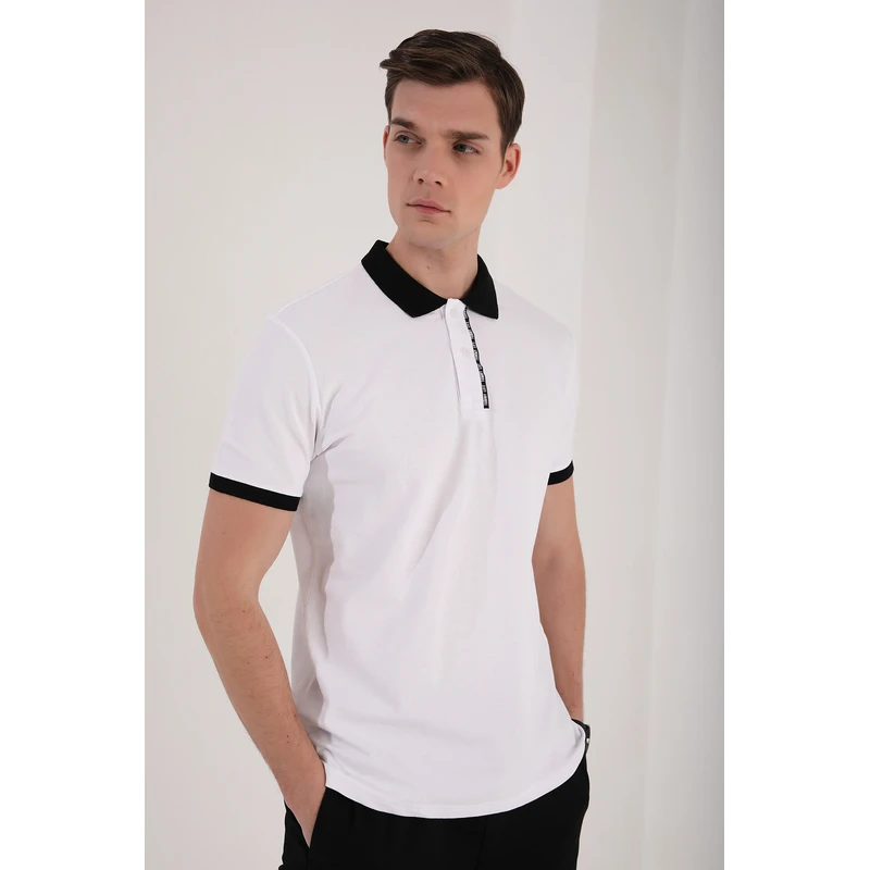 Men's Polo T-shirt Basic Double Buttoned Standard Fit Polo Neck T-Shirt Large Size Polo Neck Tshirt Oversized Men T-shirts Wide Comfortable Fit Cotton Breathable Man Summer Short Sleeve T-Shirts 87944