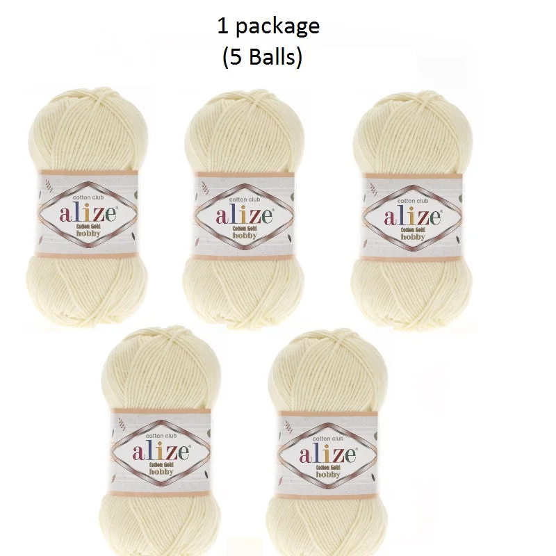 Нить 1 упаковка (5 шариков) ватный хлопковый Золотой хобби Amigurumi пряжа (1 мяч: 50 г/165