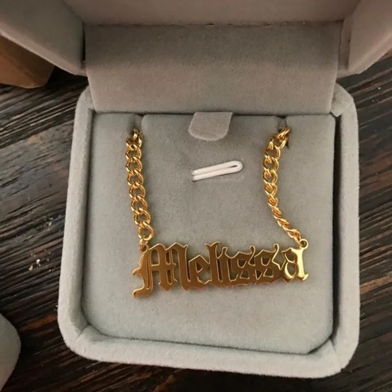 Женское ожерелье ручной работы Готическая старинная английская табличка из