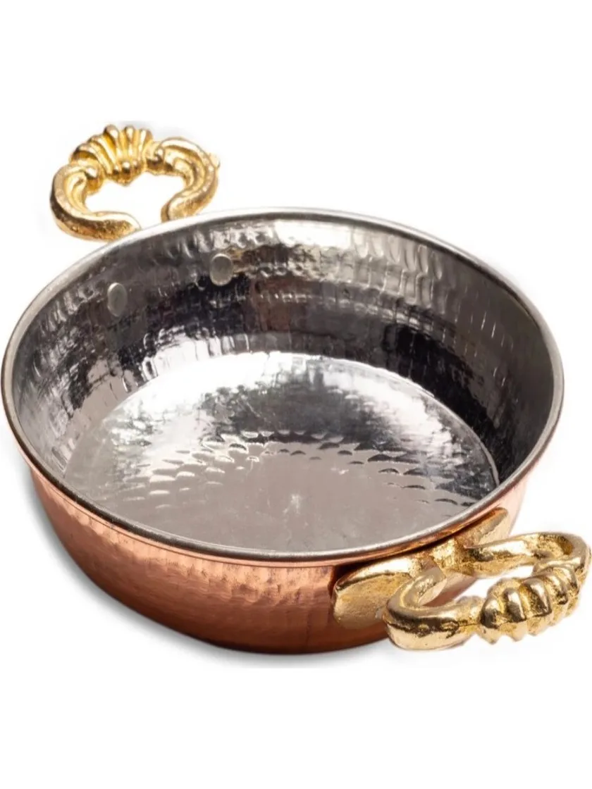 

2022 Copper Handled Egg Copper Pan 14-16-18 cm 3 Size For a Long Time Breakfast Kitchen Hand-Forged on Copper, Classic Model Exo