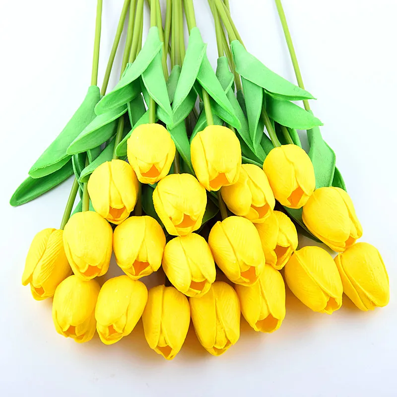 

Beautiful Artificial Real Touch Tulip Stems White Pink Purple Orange Bunch of 10 Wedding Arrangement Centerpieces Floral Decor