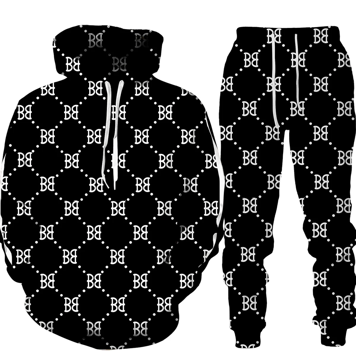 

Men Vintage Pattern 3D Print Pullover/Trousers/Suits Plus Size Outfits Hoodie Sweatpants Tracksuit Streetwear Mens Clothing Set