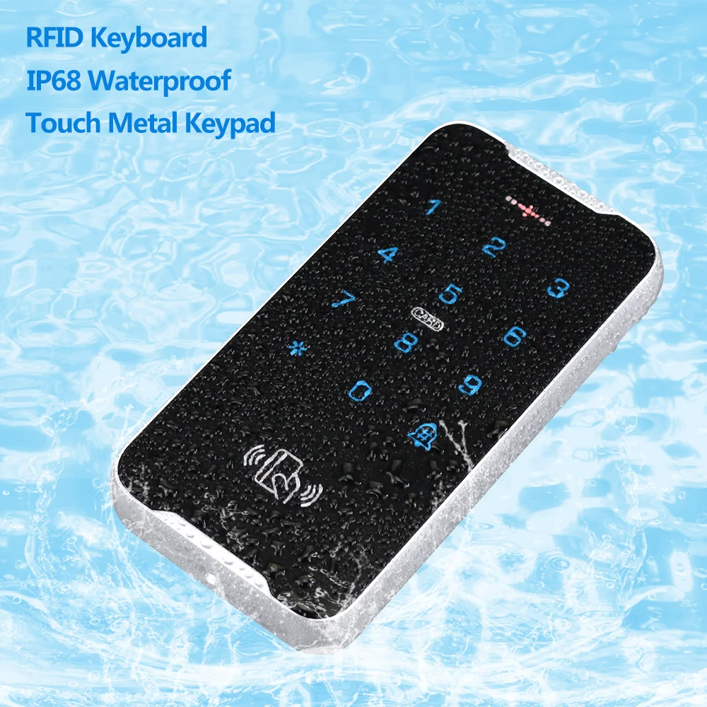 

Standalone 125KHz Access Control Keypad IP68 Waterproof RFID Keyboard Access Controller Metal Touch Digits Password Lock System
