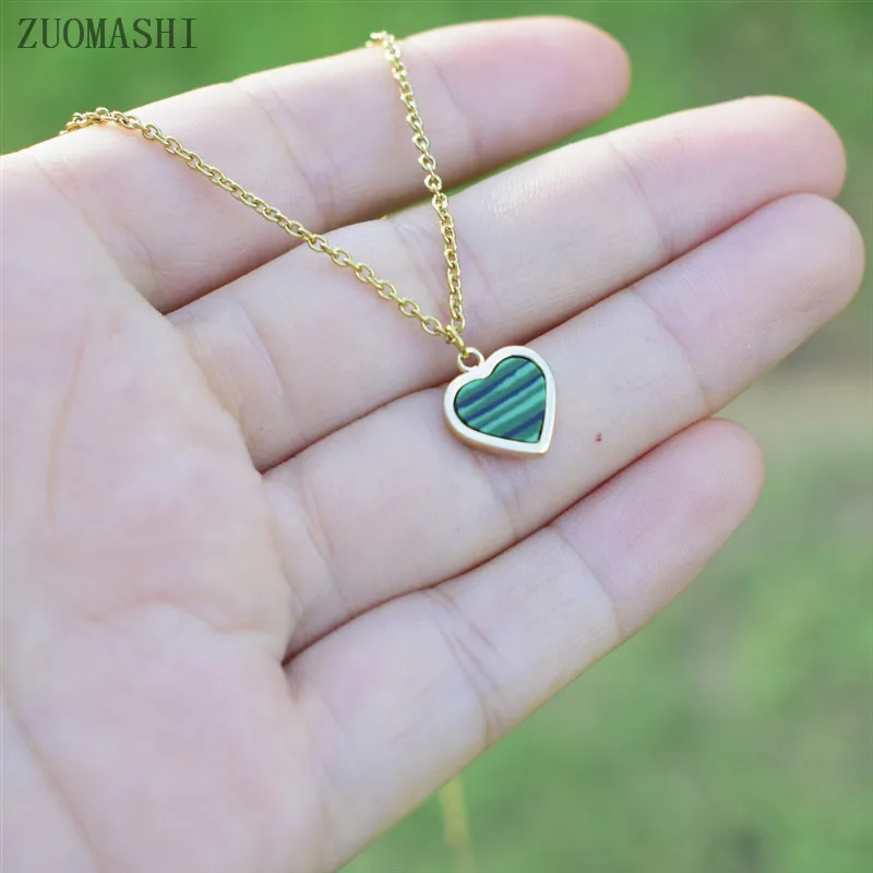 Женское ожерелье с подвеской в виде сердца кубический цирконий маленькая