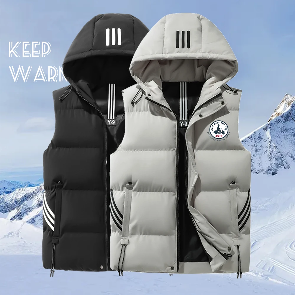 

Men's Vest Warm Windproof JOTT Printed Sleeveless Zipper Jacket Coat Men Autumn Winter Clothing Male Sport Casual Waistcoat
