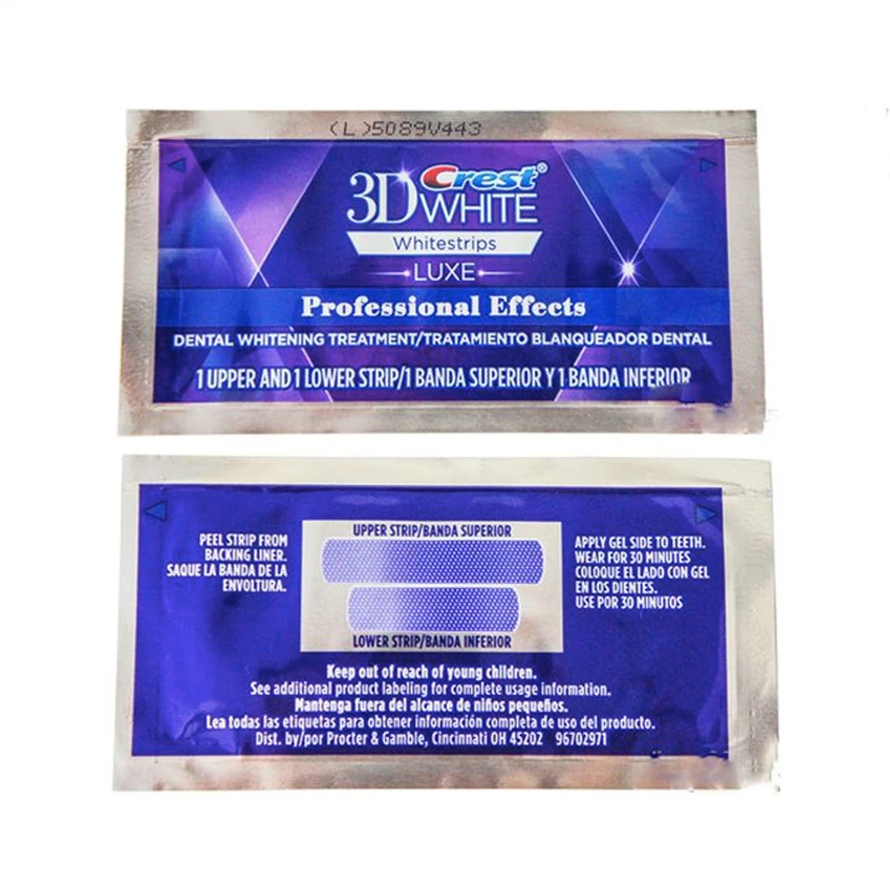 Гребень 3D белые зубы Whitestrips Luxe профессиональный эффект 1 коробка 20 Чехлы