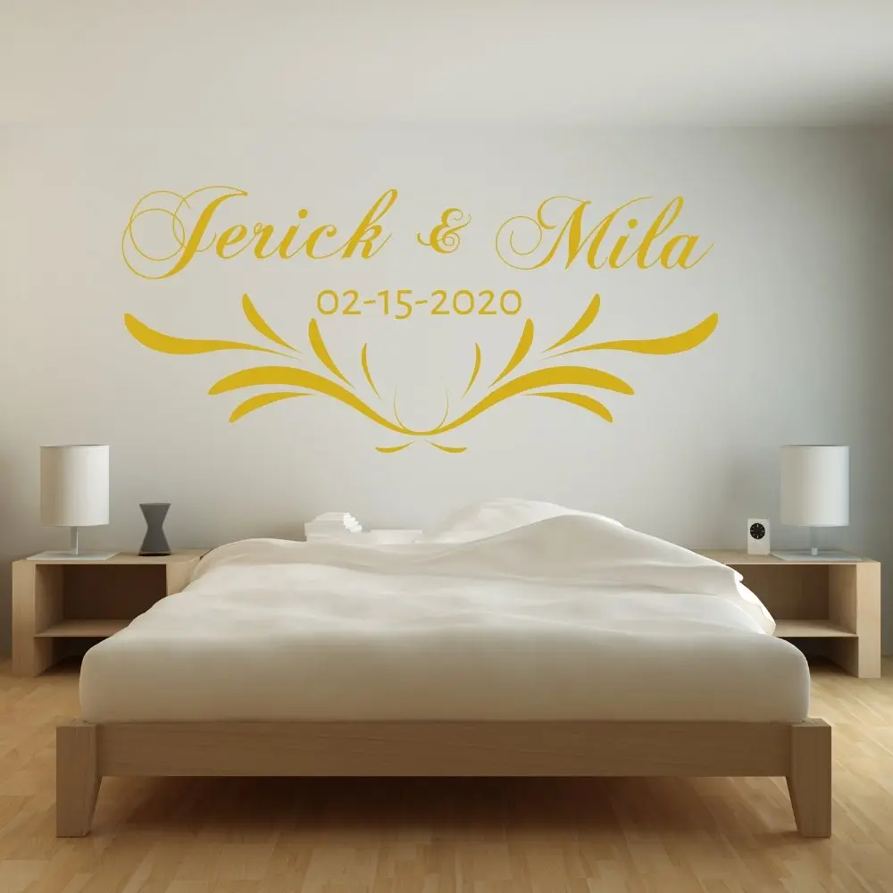 

Newly Designed Customizable Name Wall Sticker Decal Wedding Sticker Home Bedroom Wall Art Decoration A006819