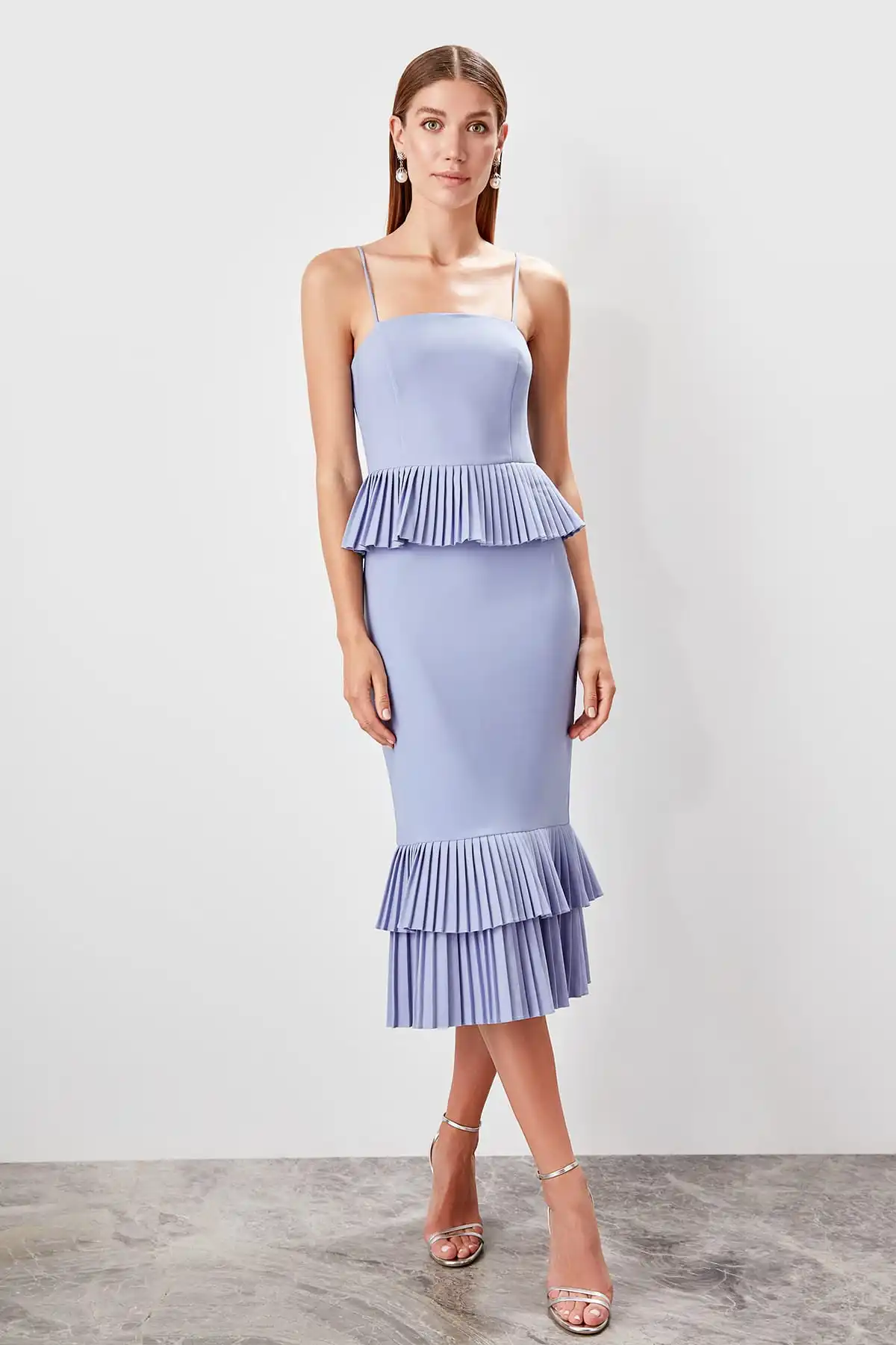 Trendyol Lilac Pilise Detail платье TPRSS19EL0305|Женские платья| |