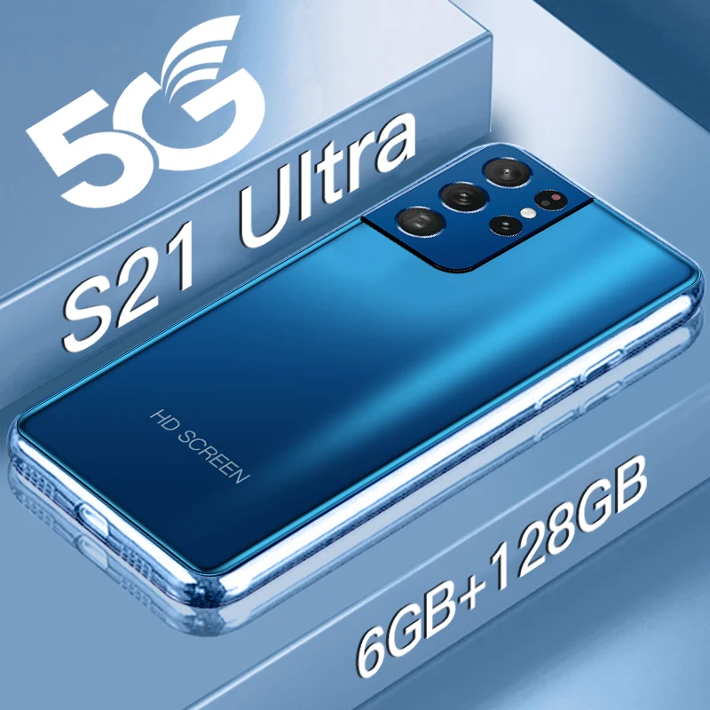

NEW S21 Ultra Smartphones 5000mAh Mobile Phones 4G 5G Cellphones 16MP+32MP Cell Phones 6GB+128GB Smart Phone Android Celulares