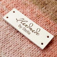 55pcs customize handmade sewing knitting labels with logo leather clothing crochet tags rectangle label cosas personalizadas