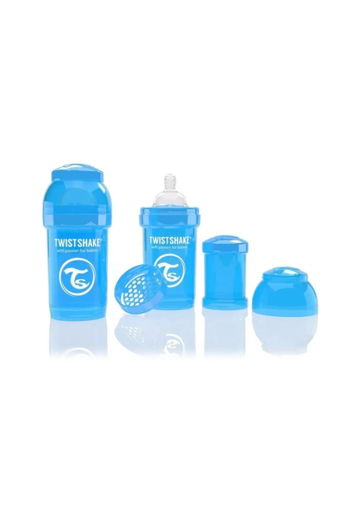 

180 ML Twistshake Blue Newborn Feeding Bottle Toddler Silicone Feeding Spoon Milk Bottle Baby Training Feeder Food Supplement
