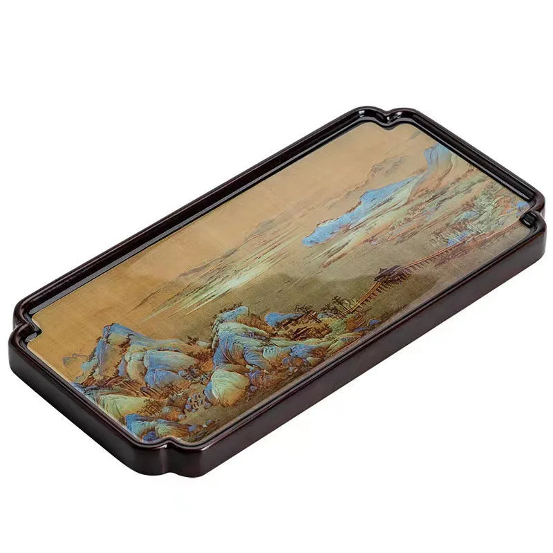 

Creative Tea Tray Small Tray Light Luxury Bamboo Dry Brewing Table Teapot Bear Dessert Refreshment Plate Chinese Decoration