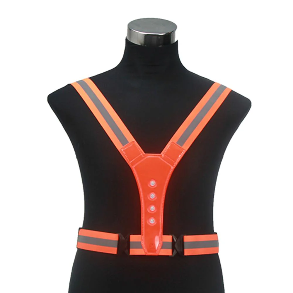 

Ciclismo LED Cycling Vest Cycling Reflective Safety Vest Adjustable Elastic Strap Riding Reflective High Visibility Outdoor